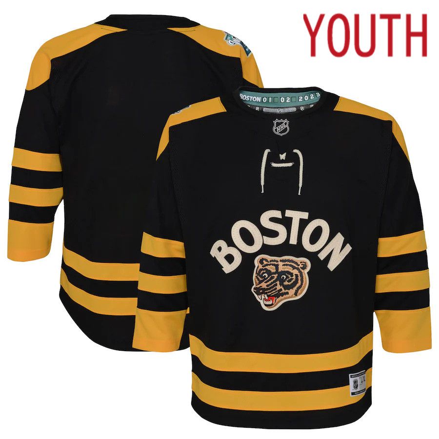 Youth Boston Bruins Black 2023 Winter Classic Blank NHL Jersey->women nhl jersey->Women Jersey